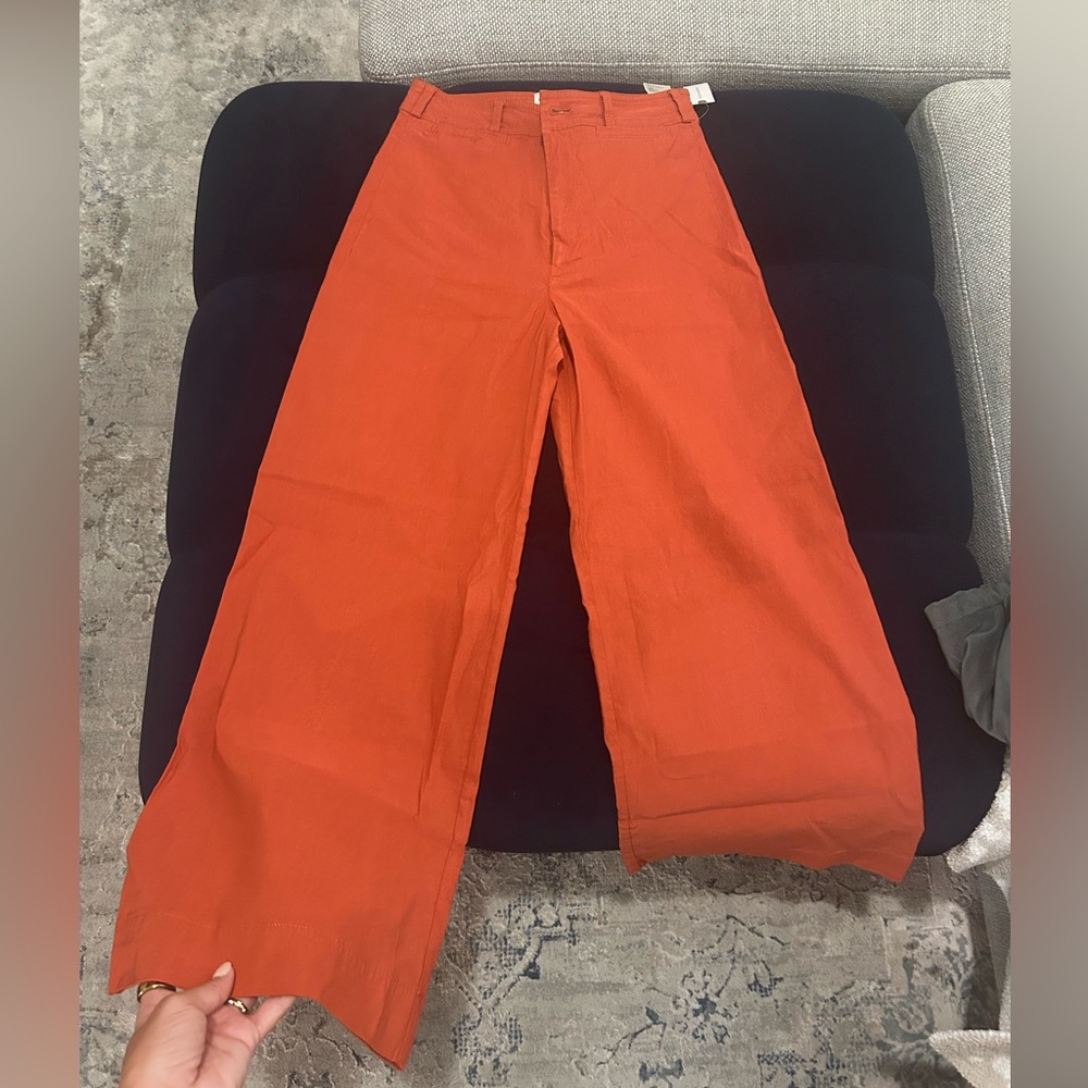 The Ettie High Rise Crop Wide-Leg Pant by Maeve - size 28 - Cedar